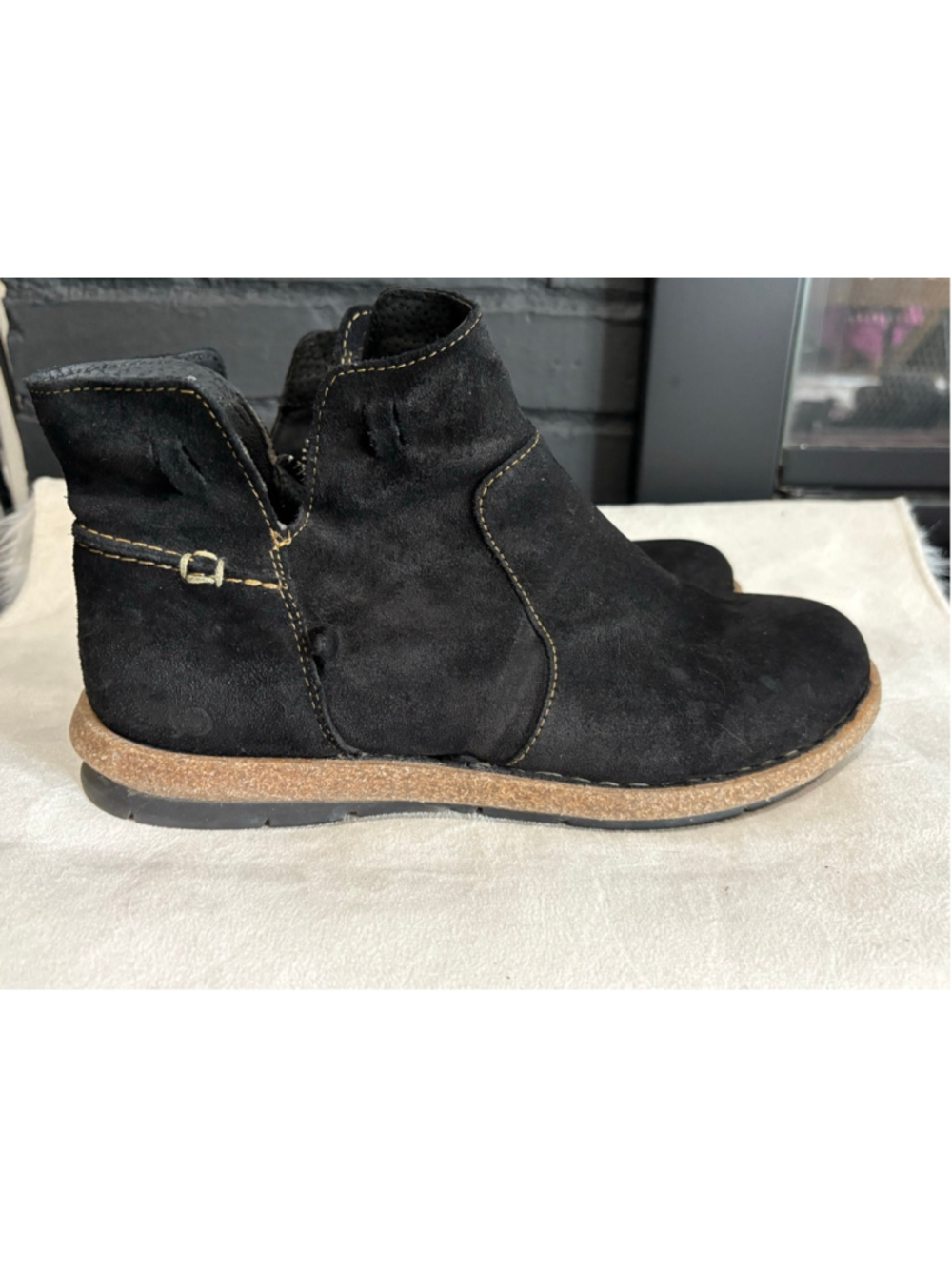 Women's Born Black Suede Ankle Boots & Booties Size 10